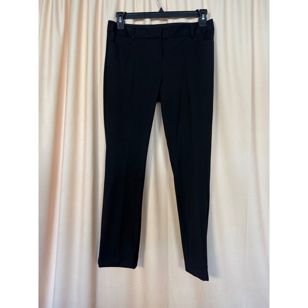 Express Columnist Pants Women 6R Black Mid Rise Slim Straight Trousers